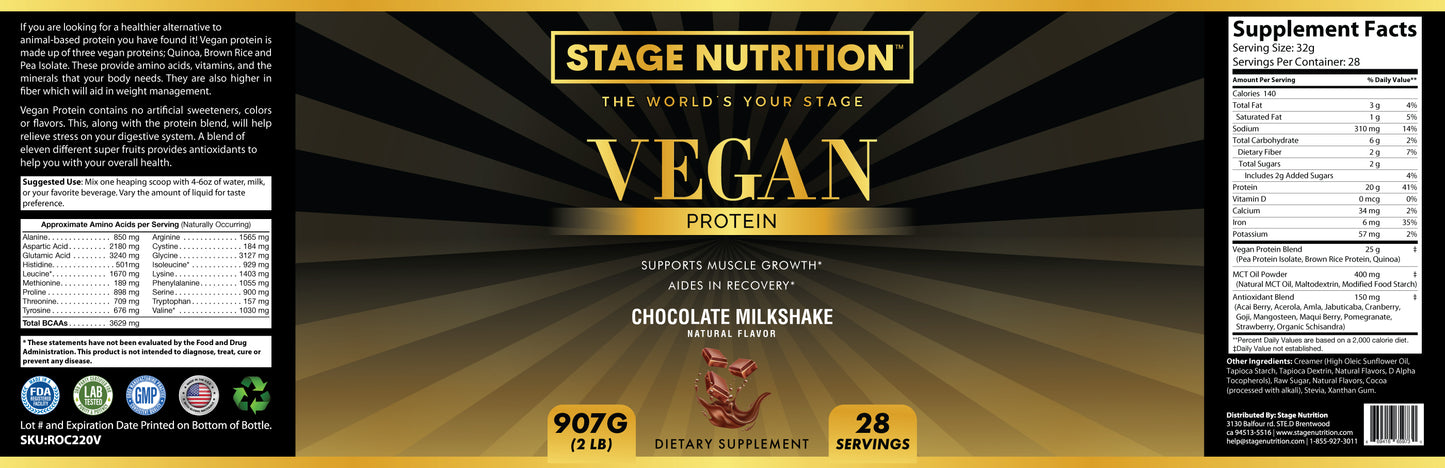 2lb Vegan Protein Chocolate - 28 servings