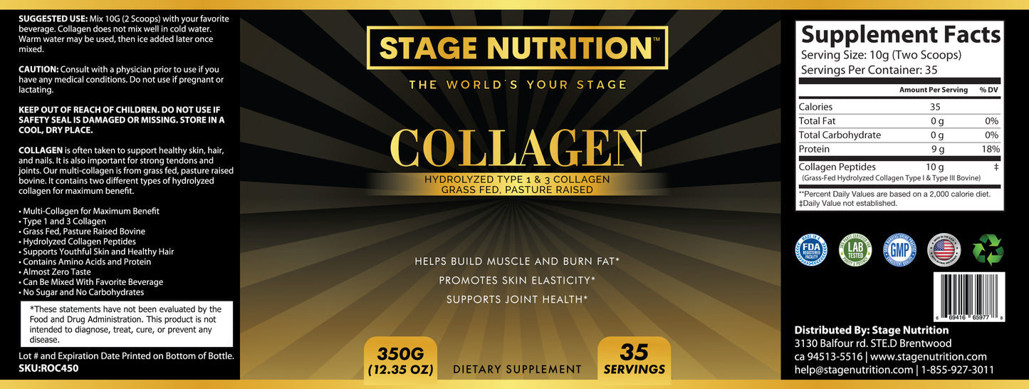 Collagen Type 1 & 3 Grass Fed 350g - 35 servings