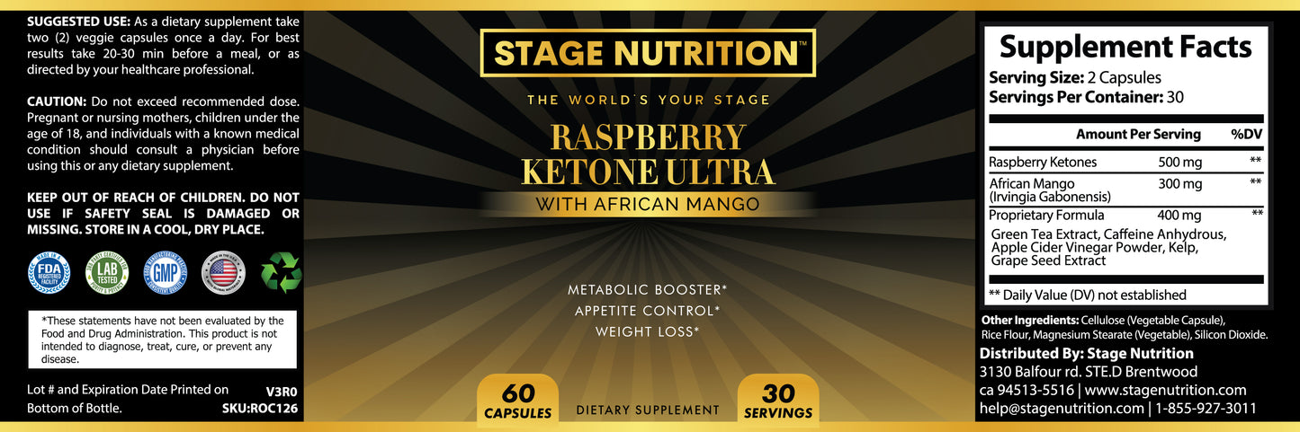 Raspberry Ketone Ultra Blend - 600mg