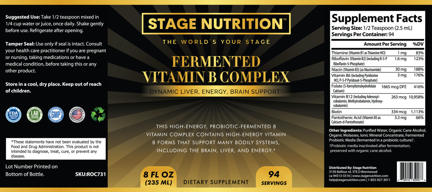 Fermented Vitamin B Complex 8 fl oz