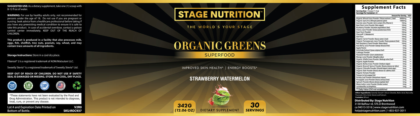 Organic Super Greens - Watermelon