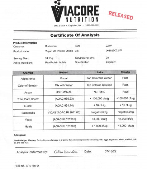 2lb Vegan Protein Vanilla - 28 servings