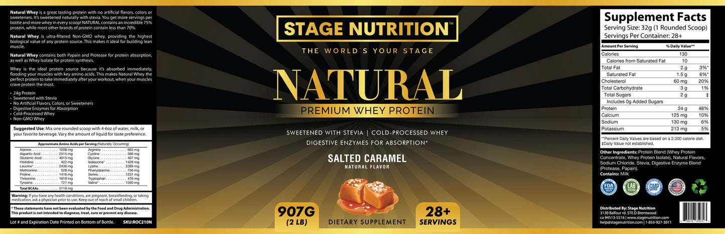 2lb Whey Natural Salted Caramel - 28 servings